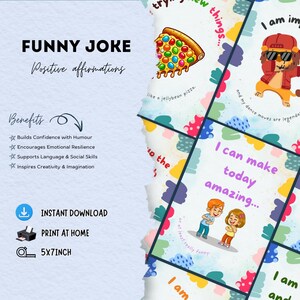 Tarjetas de afirmaciones positivas, divertidas y brillantes para niños, tarjetas de chistes divertidos, herramienta para fomentar la mentalidad, notas recordatorias positivas y edificantes para la lonchera.