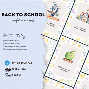 Tarjetas de afirmación para fomentar la confianza en la vuelta al cole, notas motivacionales para la lonchera, mensajes de ánimo para la rutina matutina (PDF)