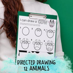 Animal Directed Drawing Worksheets: Step-by-Step Guide for Kids (Digital Download)
