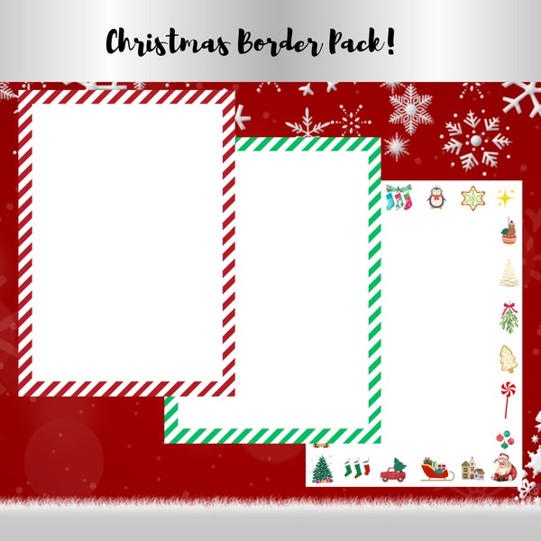 Christmas themed border pack, Christmas border, Christmas Letter border, Christmas border PDF, Christmas border PNG