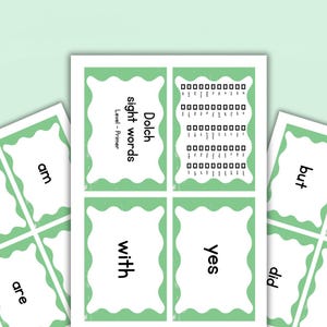 Dolch Primer Sight Words Flashcards – 52 Words + Checklist (Printable PDF)
