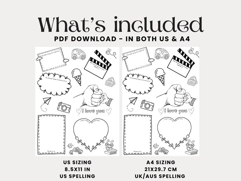 All About My Dad Coloring Page, Father's Day Printable, Gift for Dad's ...