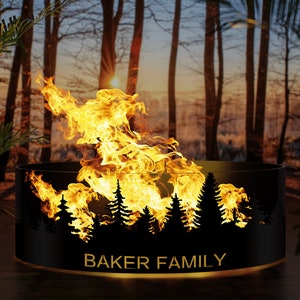 Design Your Fire Ring, Custom Fire Ring, Customized Design, Outdoor Firepit,  Fire Place, Gift for Camper, Campground, Anniversary Gift