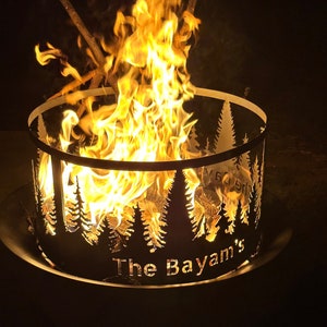 Personalized Fire Pit Ring , Custom Back Yard Campfire  Fire Pit, Heavy- Duty Outdoor Wood Burning Pit, Stunning Gift, Family & Friends Gift