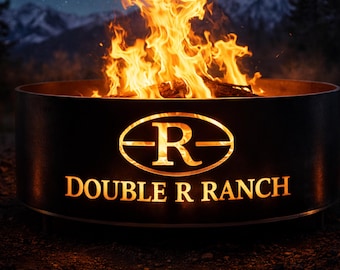 Custom Logo Fire Ring, Personalized Steel Fire Pit, Ranch Fire Ring, Business Logo Fire Pit, Campground Fire Pit, Custom Outdoor Fire Ring