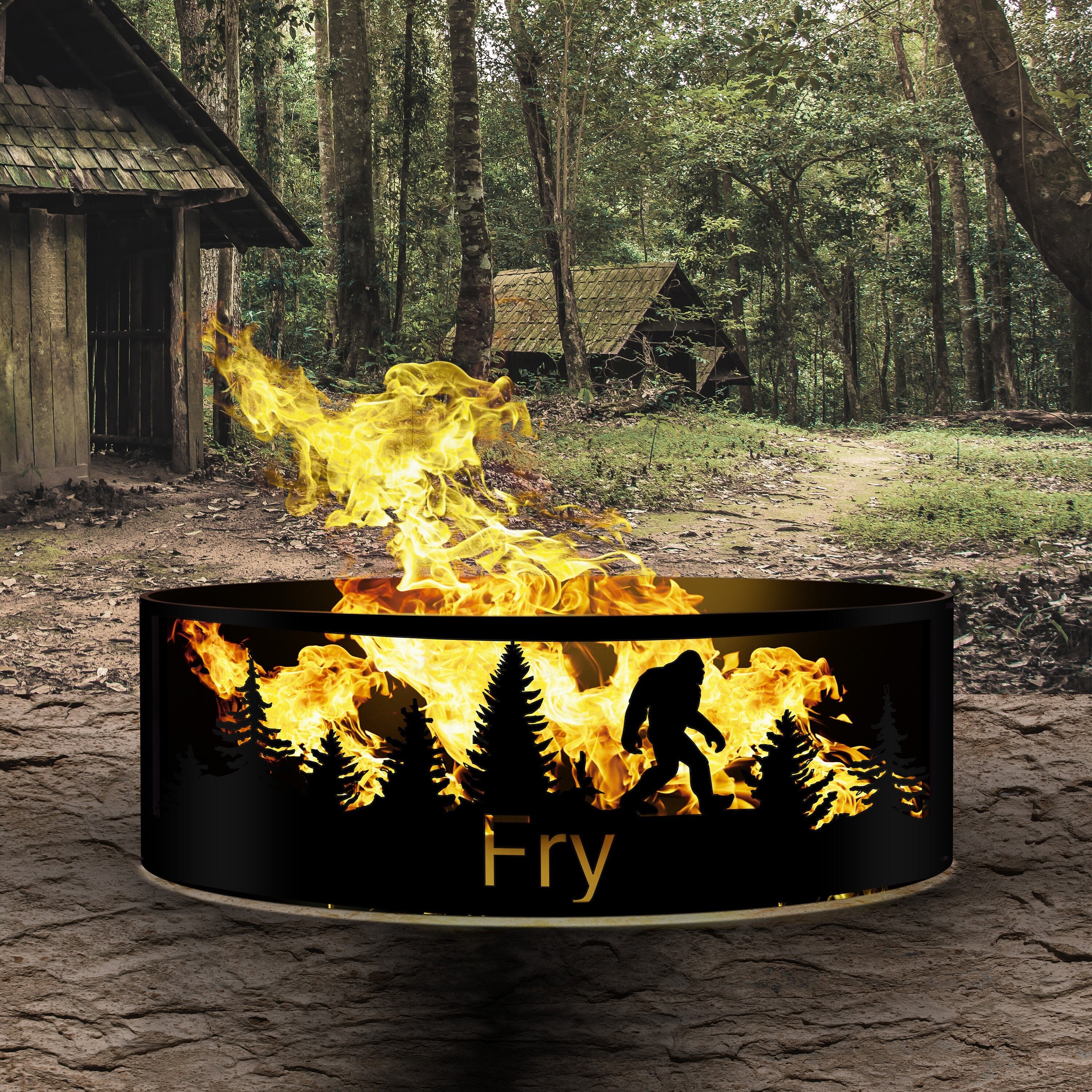 Personalized Bigfoot Fire Pit, Heavy Duty Steel Fire Ring - Etsy
