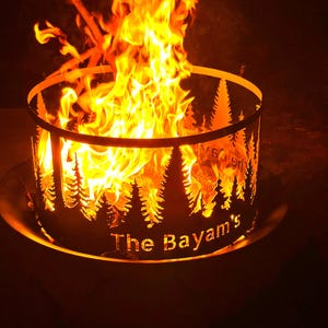 Custom Fire Pit Ring | Personalized Backyard Campfire | Heavy-Duty Outdoor Wood Burning Pit | Stunning Gift for Family & Friends