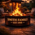 Family Name Fire Pit Ring, Personalized Family Fire Pit, Custom Last Name Fire Pit, Established Date Fire Pit, Housewarming Gift