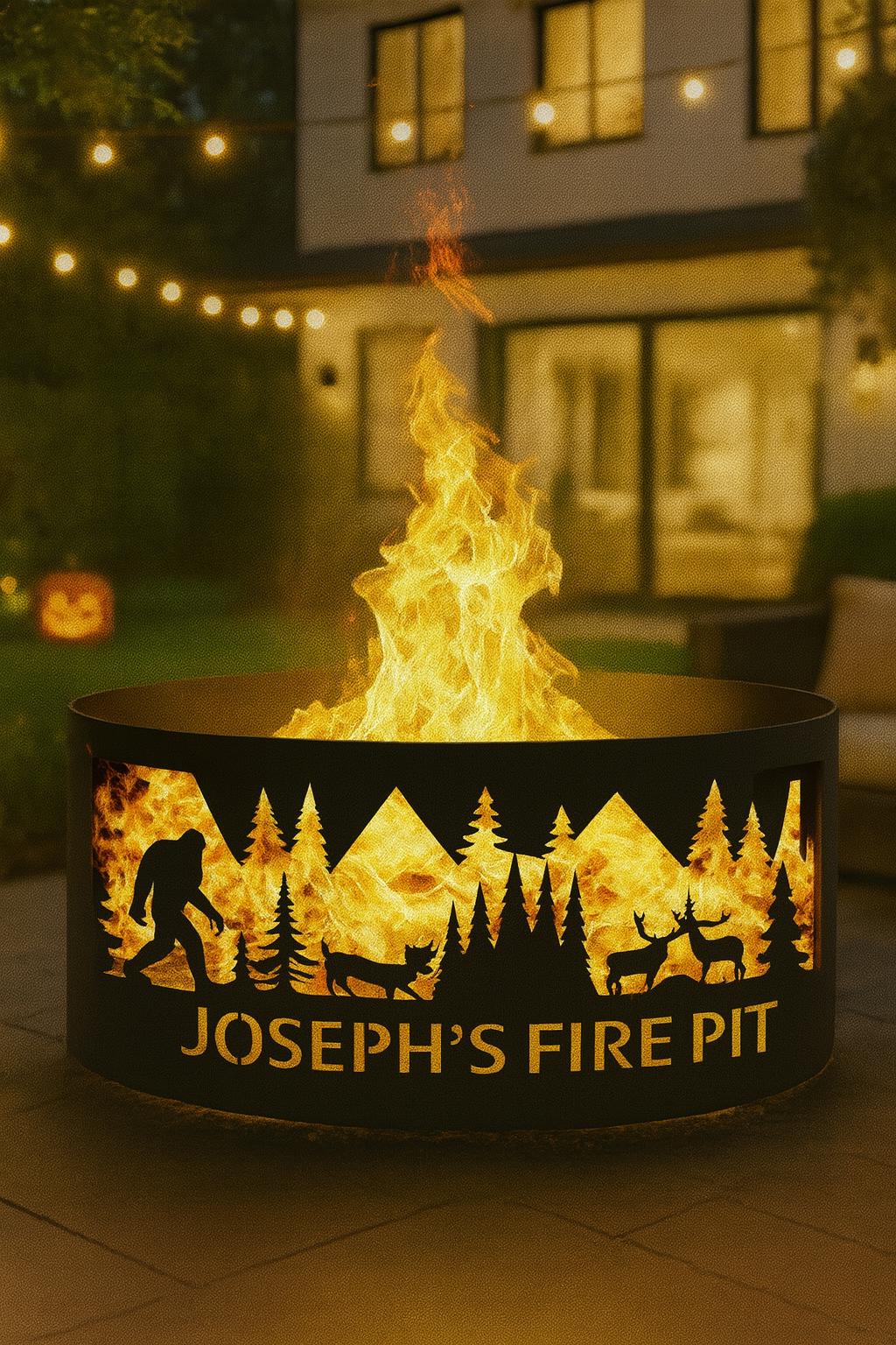 Bigfoot Forest Fire Pit, Custom Firepit, Custom Gift for Him, Heavy ...