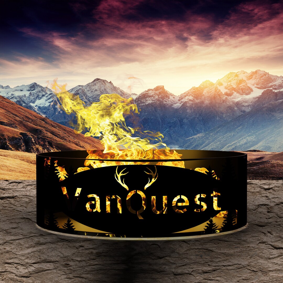 Personalized Heavy Duty Fire Pit, Custom Fire Ring, Buckhorn - Antler ...