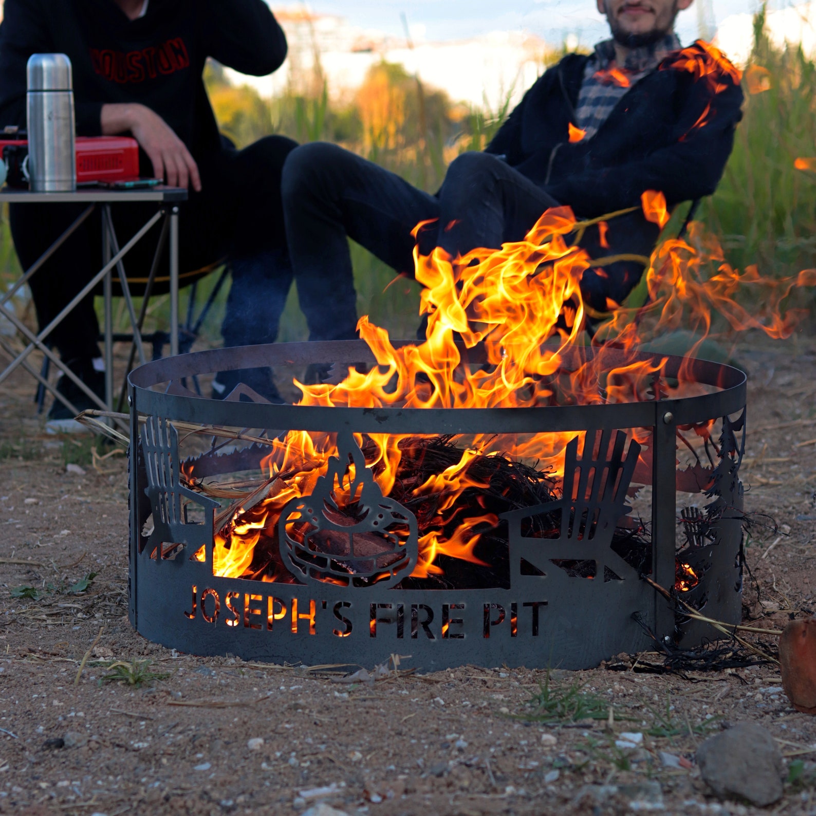 Adirondack Chair Fire Ring Campfire Fire Ring Camping Gift Etsy