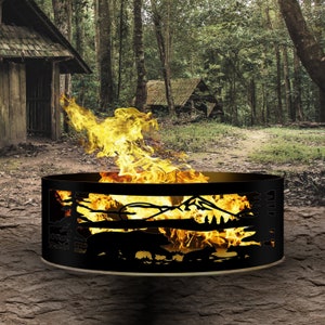 Personalized Heavy Duty Fire Pit, Custom Fire Ring, Buckhorn - Antler ...