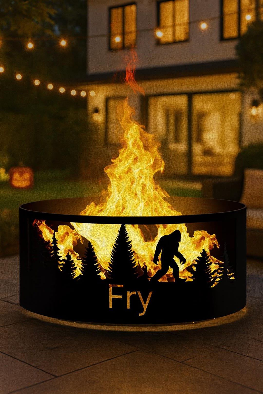 Bigfoot Fire Pit, Custom Metal Fire Ring With Name, Personalized Steel ...