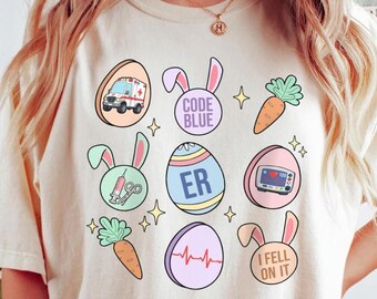 ER Nurse Easter Shirt | Emergency Room Spring Tshirt, Retro ED Tee, Emergency Department Crew T-shirts
