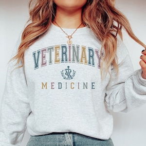 Vet Tech Gift, Veterinary Medicine Sweatshirt, Veterinarian Crewneck Sweater, DVM LVT Graduation Gift, Vet Med Staff Assistant Technician