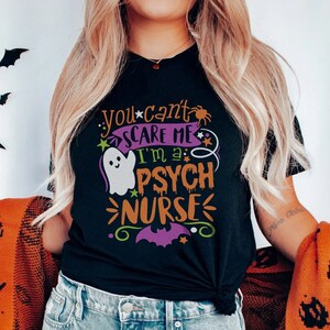 Psych Nurse Halloween T-shirt | Psychiatric Mental Health Rn Spooky Gift Group PMH Nursing Shirt, Fall Tee Pumpkin Spooky Boo Crew