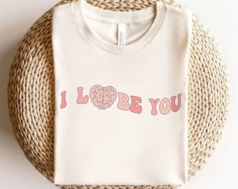 Retro Nurse Valentine's Day Shirt - Lobe You Brain T-shirt, Medical Neuro Rn Stroke Unit Vday Tshirt - Neuro ICU Neurology Crew Nursing Gift