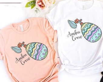 Funny Respiratory Therapist Easter T-Shirt - Nurse Nursing Easter Shirt, Ambu Crew Easter Squad Group RT Rrt Covid unit Tshirt gift ICU Gift