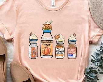 Fall nurse nursing T-Shirt | Funny Halloween Tee Crna Pacu ER ED ICU Cricital Care Nurse Gift | Pumpkin Spice Propofol Ativan Versed Haldol