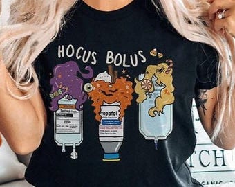 Funny Nurse Halloween Shirt | Propofol Fentanyl Witch Sedation CRNA ICU Nurse Tshirt Spooky Season T-Shirt Rn Tee Pharmacy Tech Fall Gift