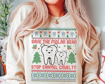 Dental Christmas Sweatshirt Dental Hygienist Ugly Sweater RDA Dentist Happy Holidays Crewneck Dentistree Dental Office Assistant Gift Etsy