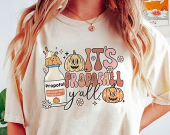 ICU Nurse Halloween Shirt, Funny Propofall Autumn Nurse TShirt, CRNA Ccu Rn Anesthesiologist Anesthetist, Micu Sicu Sticu Cvicu Propofol Tee