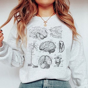 Neuro Nurse Sweatshirt - Neurology Anatomy Crewneck Sweater, Anatomical Brain Shirt, Neuro Psych ICU RN Tee, Neurologist Medical School Gift