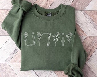 Minimalist Anesthesia Sweatshirt, Boho CRNA Crewneck Sweater, Wildflowers Vet Tech Tee, Nurse Anesthetist Anesthesiologist Graduation Gift