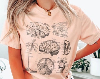 Neuro Nurse T-Shirt - Neurology Anatomy Shirt, Anatomical Brain T Shirt, Neuro ICU RN Womens Graphic Tee, Neurologist Medical School Gift