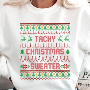 Nurse Tele Tech EKG Ugly Christmas Sweater, Funny Medical Cardiac Icu Xmas Sweatshirt, CVICU Rn telemetry unit war room Holiday Gift