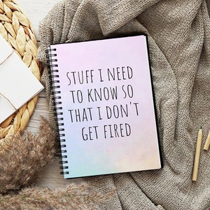 Stuff I need to Know Funny Spiral Notebook - Ruled Line - 8x6 in. Note book for Nurse RN New Job Notes Journal Gift Student Grad Notebook