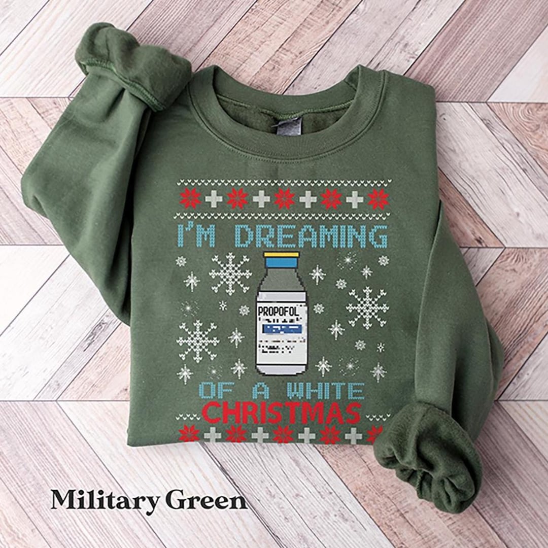 Propofol Ugly Christmas Sweater, Funny Nurse CRNA Xmas Sweatshirt