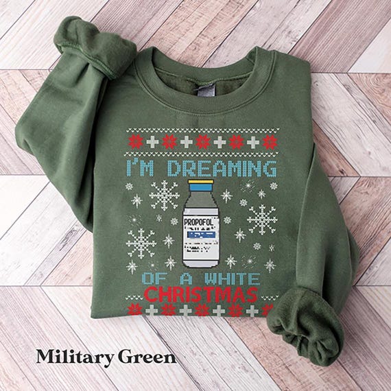 Propofol Ugly Christmas Sweater, Funny Nurse CRNA Xmas Sweatshirt