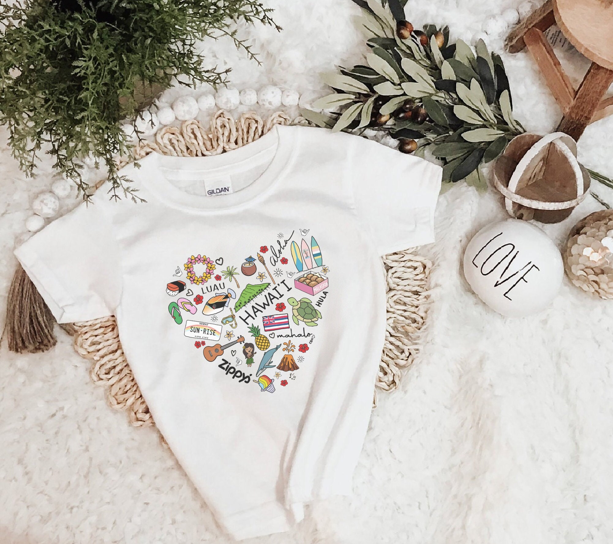 Toddler Kids Child I Heart Hawaii Shirt 