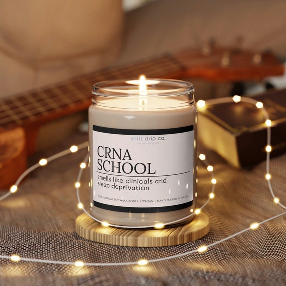 Funny CRNA School Acceptance Gift - 9 oz. Scented Soy Candle, Nurse Anesthetist Present, CRNA School Student