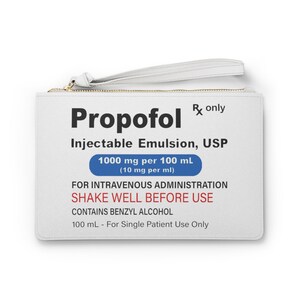 Funny ICU Nurse Gift Propofol Clutch Bag - Critical Care Nurse CRNA makeup bag, Nurses Week Gift, Funny Nursing Gift RN Micu Sicu Cvicu Bild 3