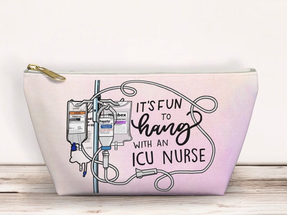 Hang With an ICU Nurse Accessory Pouch Bag Gift for Nurse Funny