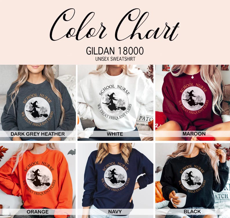 Camiseta de enfermera escolar de Halloween - Viajeros frecuentes, camiseta de enfermera de Halloween con bruja, camiseta de otoño espeluznante, enfermera de escuela primaria y secundaria imagen 7