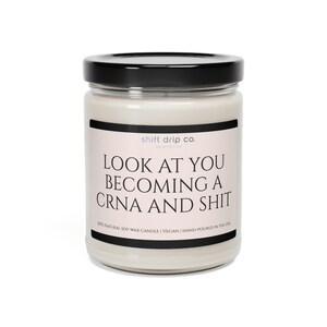 Funny CRNA Graduation Gift - 9 oz. Scented Soy Candle, Nurse Anesthetist Present, CRNA School Graduate, Apple Cinnamon and Vanilla Scents image 3