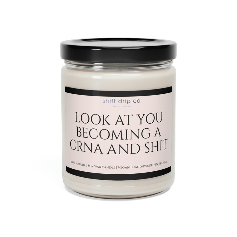 Funny CRNA Graduation Gift - 9 oz. Scented Soy Candle, Nurse Anesthetist Present, CRNA School Graduate, Apple Cinnamon and Vanilla Scents image 3