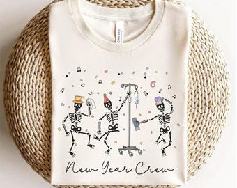 New Year Crew Nurse Shirt, Medical 2024 Tshirt, Radiology Ortho New Years Squad Shirt, Happy New Year Eve Night Shift Er Icu Peds T-Shirt