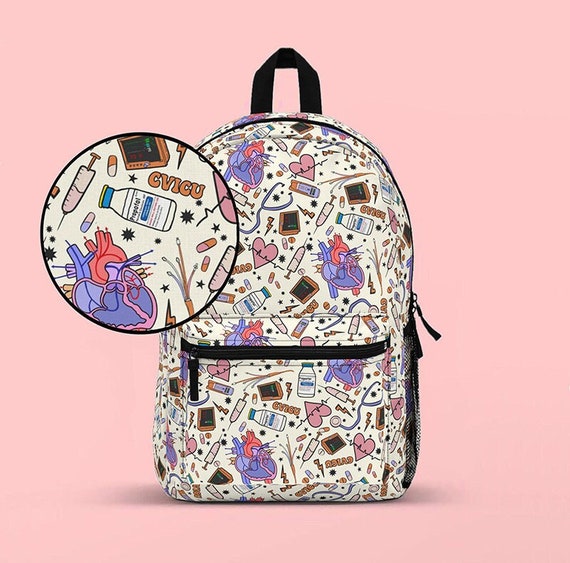 Retro CVICU Backpack, Groovy CVICU Nurse Work Bag, Cardiac Critical Care Rn Back Pack Bag, Nursing School New Graduate Graduation Gift