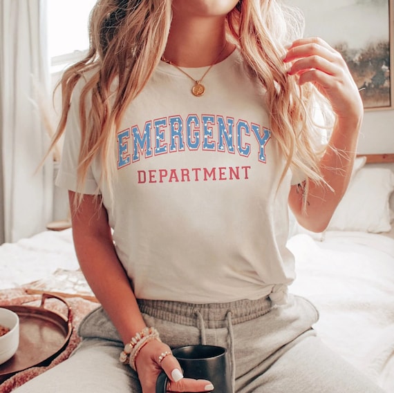 Varsity ER Nurse 4th of July T-Shirt - ER ED Crew Collegiate TShirt,  American July Fourth Independence Day Emergency Room Rn Group Shirts