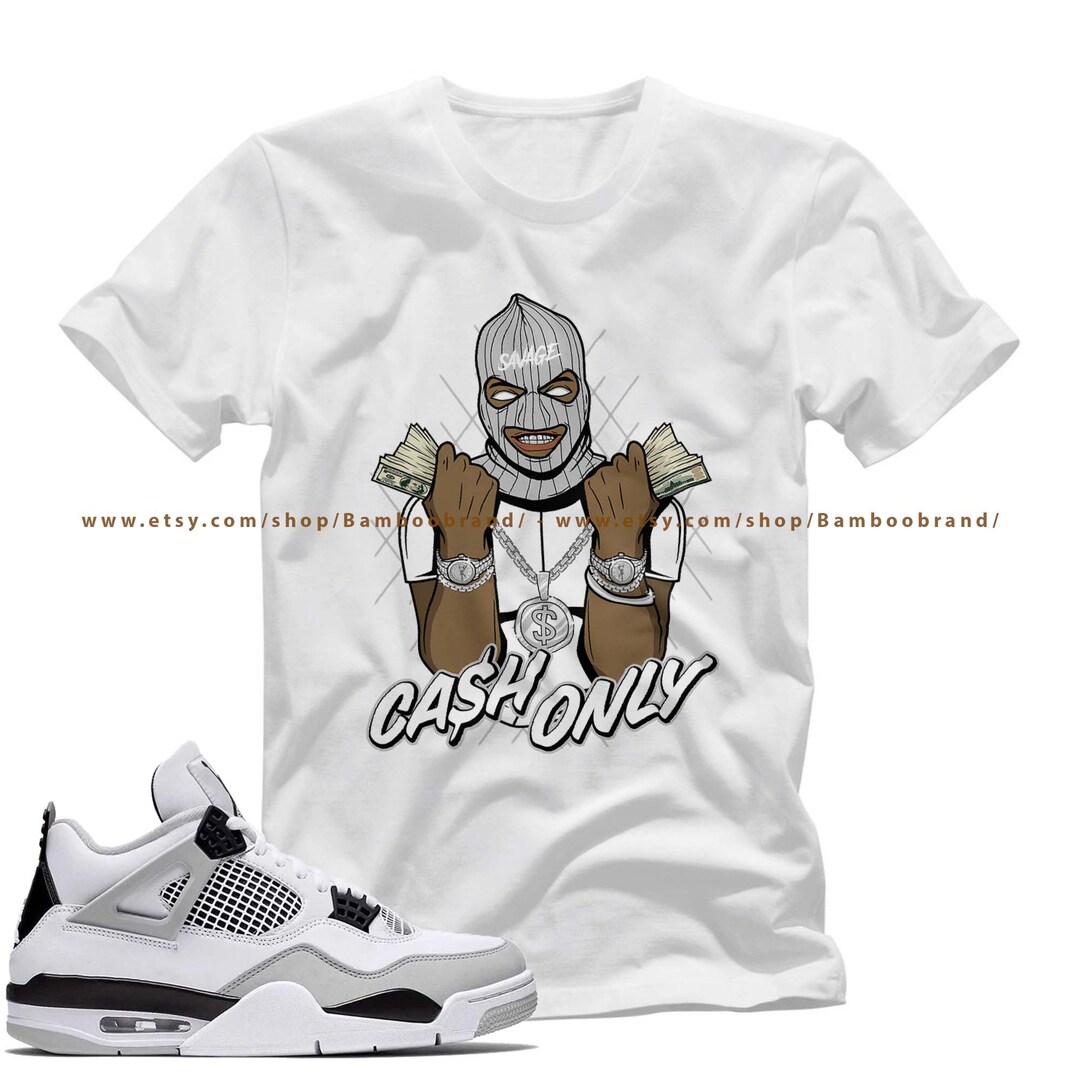 Jordan 4 Retro Military Black T-shirt Cash Only Unisex - Etsy