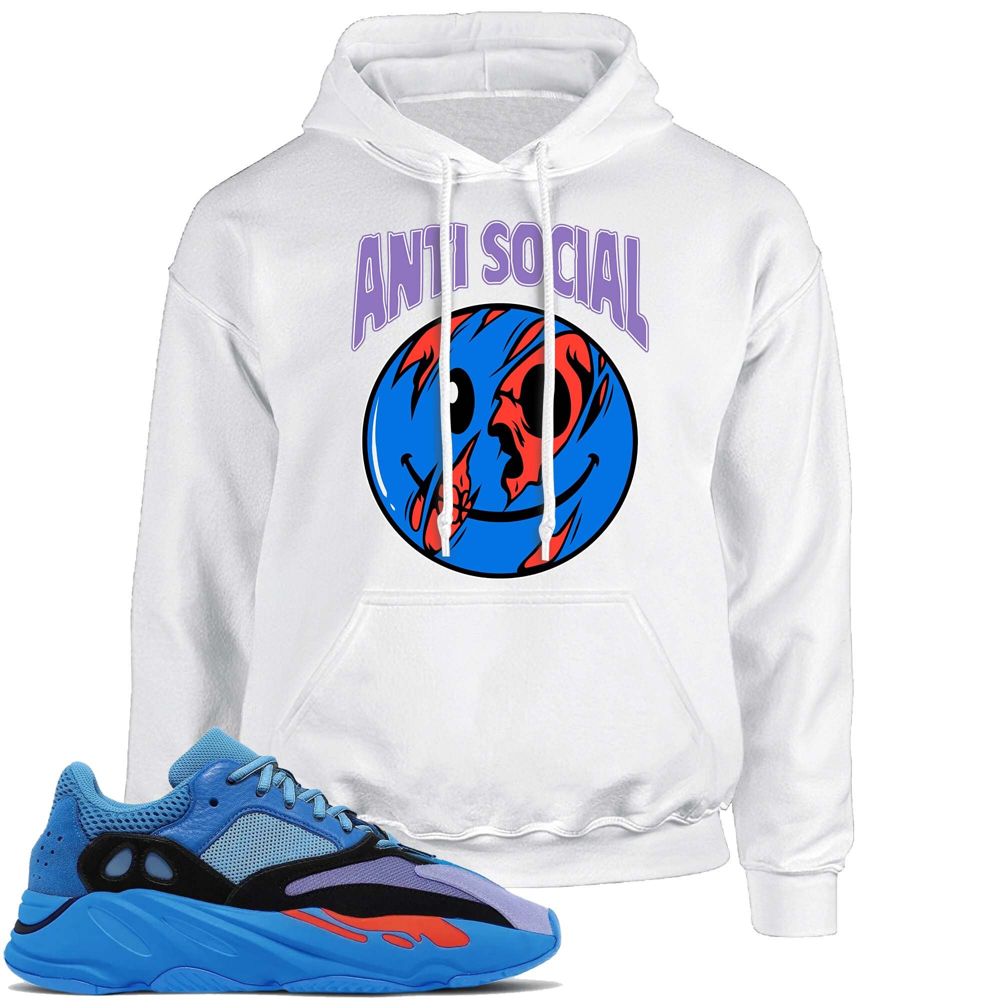 Anti Unisex Sweatshirt Pullover Hoodie to Match Yeezy Boost 700 Hi Res Blue Sneakers | Yeezy Hi-Res Blue 700s Sweatshirt Hoodie