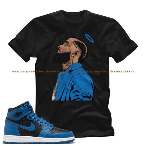 Jordan 1 Dark Marina Blue Shirt NIP 