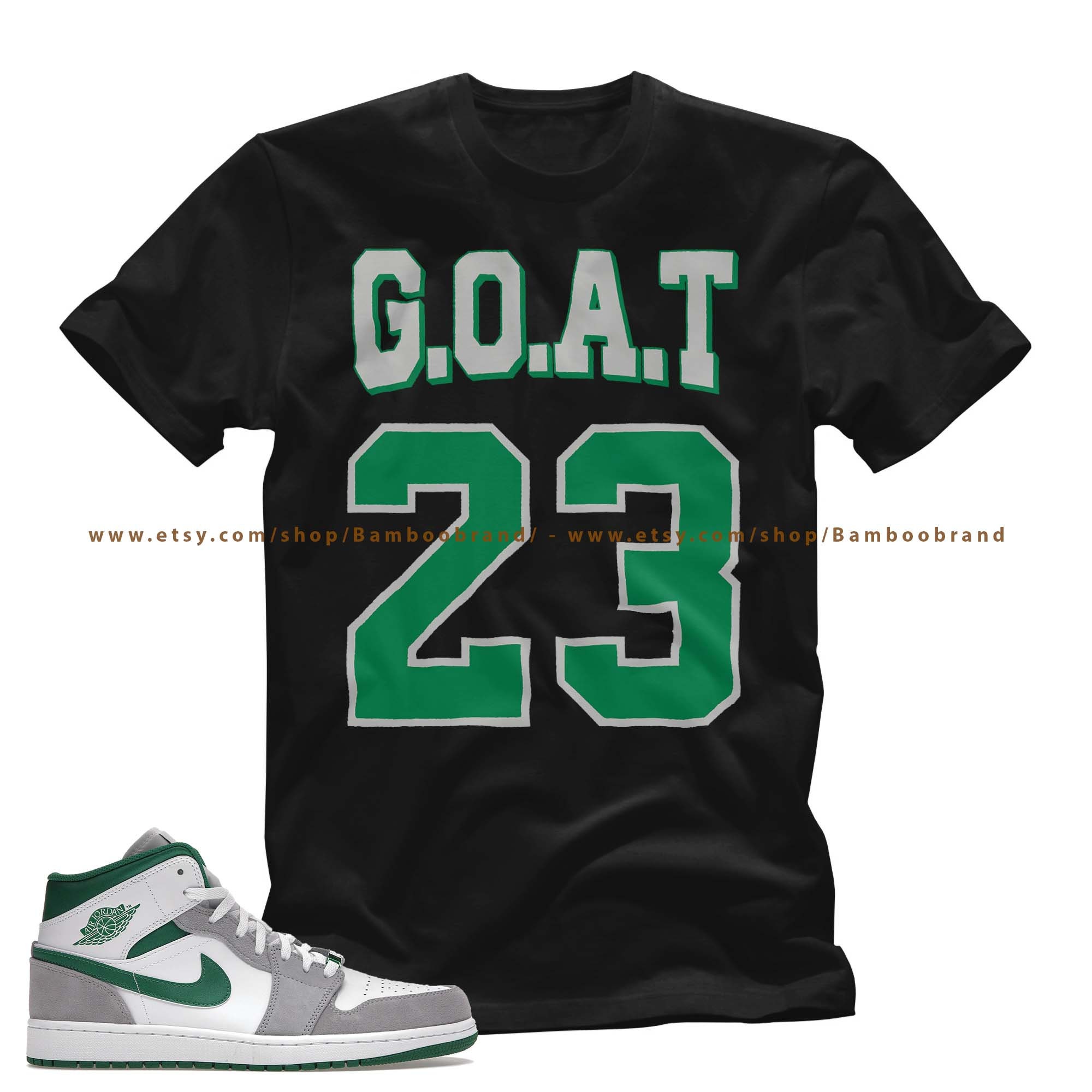Jordan 1 Mid Grey Green Tshirt GOAT Unisex Tshirt Match Etsy