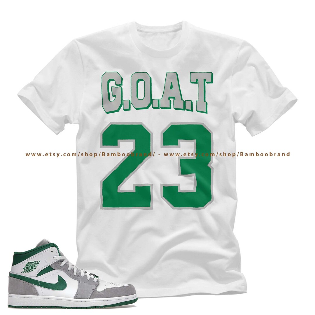 Jordan 1 Mid Grey Green Tshirt GOAT Unisex Tshirt Match Etsy