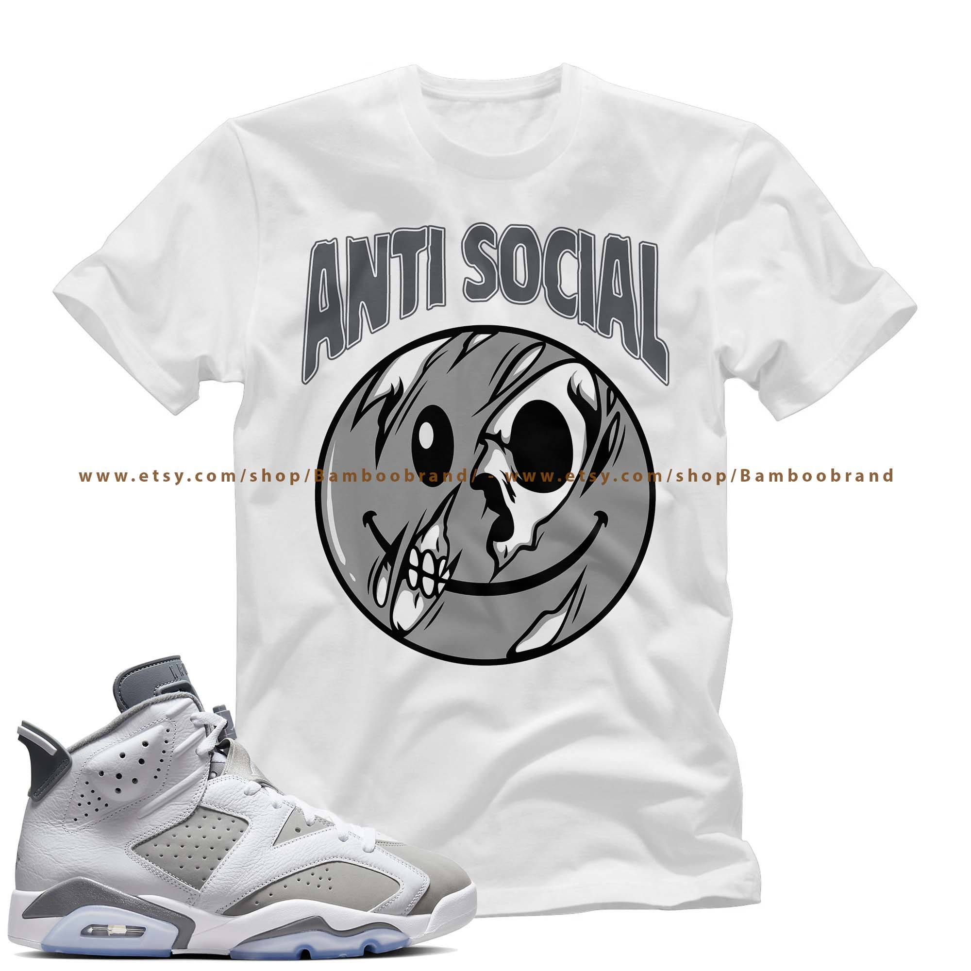Jordan 6 Cool Grey Shirt | Anti Unisex T-shirt to Match Air Jordan 6 Retro Cool Grey Sneakers | AJ 6 Retro Cool Grey 6s Tee Shirt