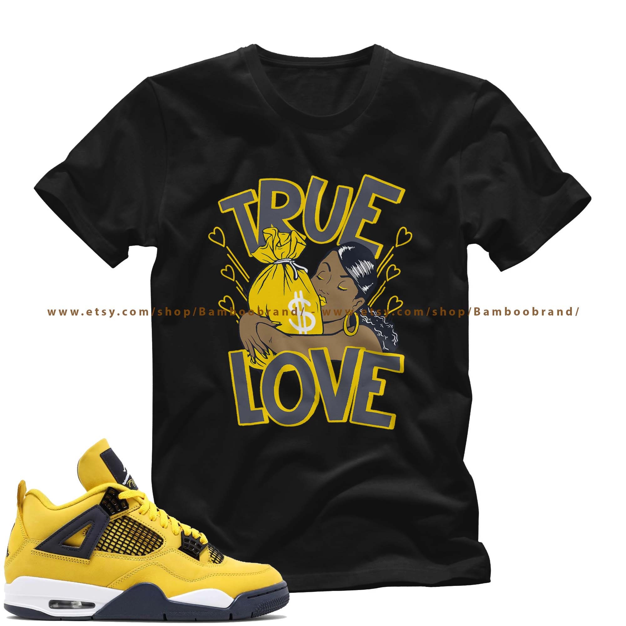 Jordan 4 Lightning Shirt True Love Unisex T-shirt Match Air - Etsy New  Zealand
